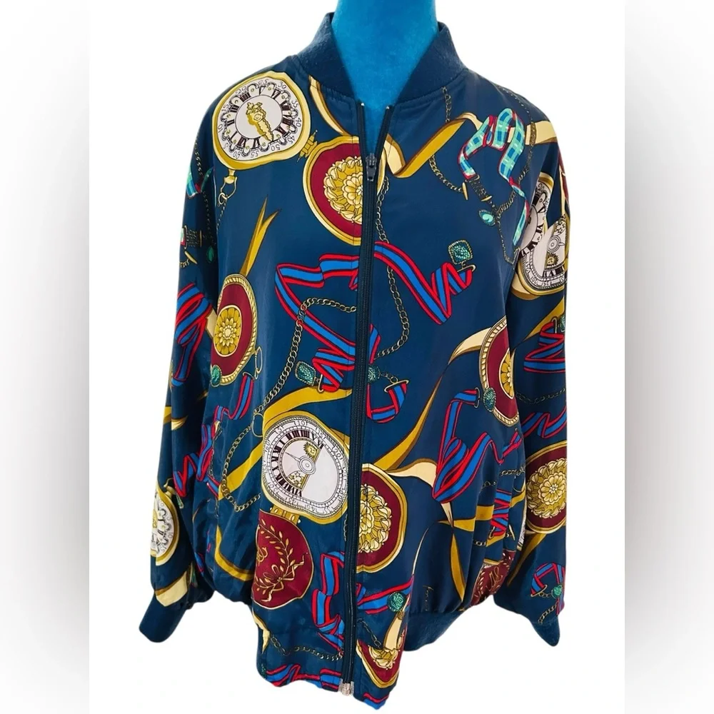 RARE Vintage maximalist baroque pocket watch bomber jacket - Picture 3 of 9